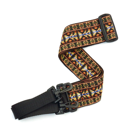 D'Addario Woven Banjo Strap, Hootenanny, Yellow and Brown