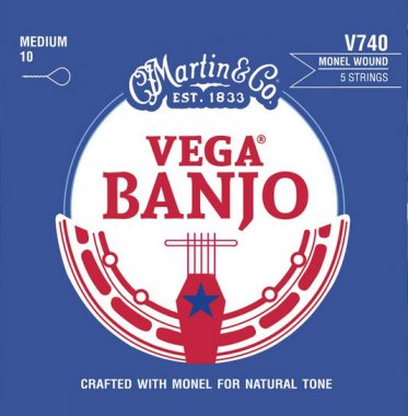 Vega V740 Banjo Strings, 5-String, Medium, Monel Wound, 10-23