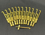 Round Hooks & Nuts, Set of 24, Raw Brass
