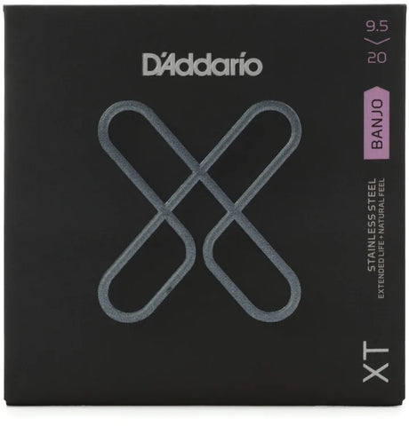 D'Addario XTJ09520 XT Stainless Steel Banjo Strings - .0095-.020 Custom Light 5-string