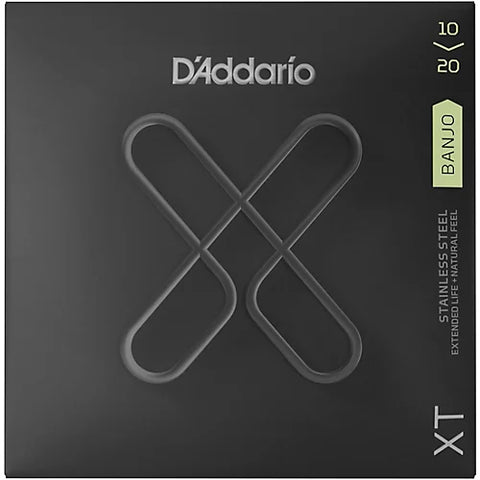 D'Addario XTJ1020 Banjo Coated Stainless Steel Strings, Medium Light, 10-20